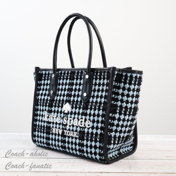 kate spade Bags Nwt Kate Spade Ella Small Tote Crossbody In Tweed Fabric Blue Multi Poshmark